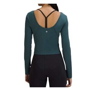 lululemon athletica Teal Long-Sleeve Crop Top